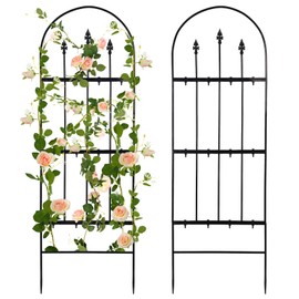 2 Pcs Garden Trellis for Climbing Plants Outdoor - 47'' H x 15.7'' W Rustproof Plant Metal Support Wire, Decorative Lattice Panels for Climbing Vine Rose Ivy Cucumbers Flowers