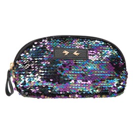 Depesche 10397 Cosmetic Bag with Sequins Trend Love Black