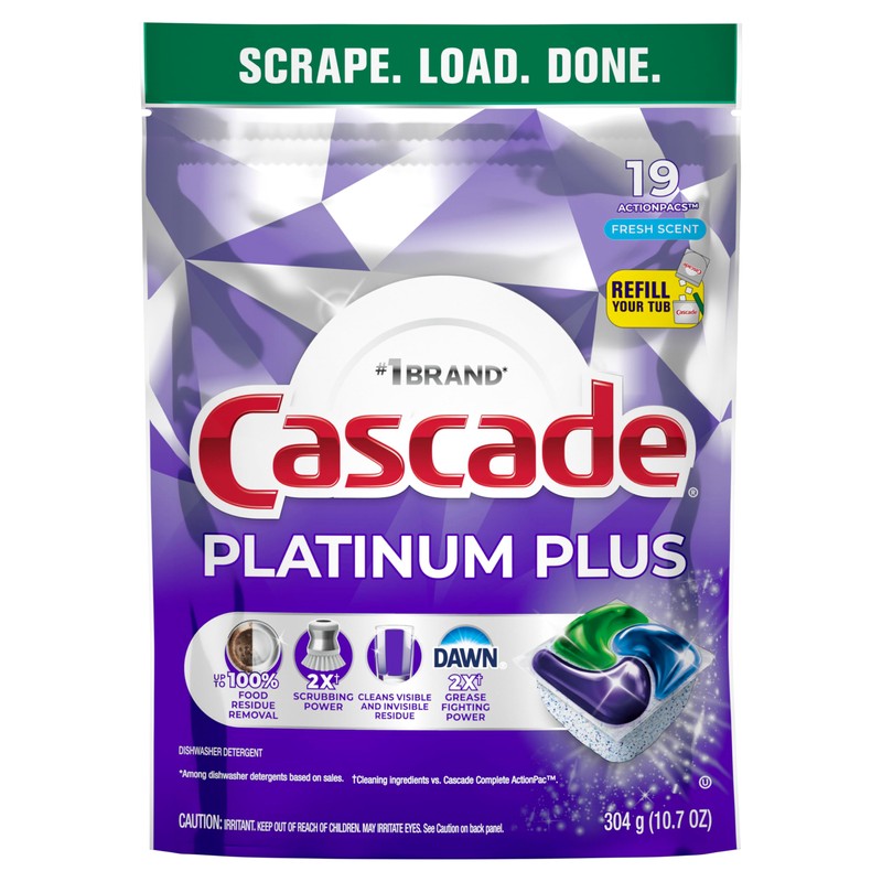 Cascade Platinum Plus Dishwasher Pods, Dishwasher Detergent, Dish Detergent Soap,