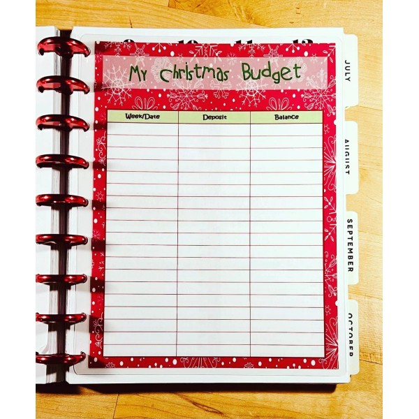 Handmade Christmas Budget Tracker Dashboard for use with Classic HAPPY