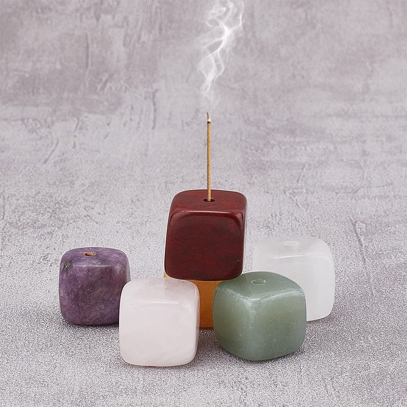 WEBEEDY 6 Pcs Quartz Stone Incense Holder for SticksCrystal Stone