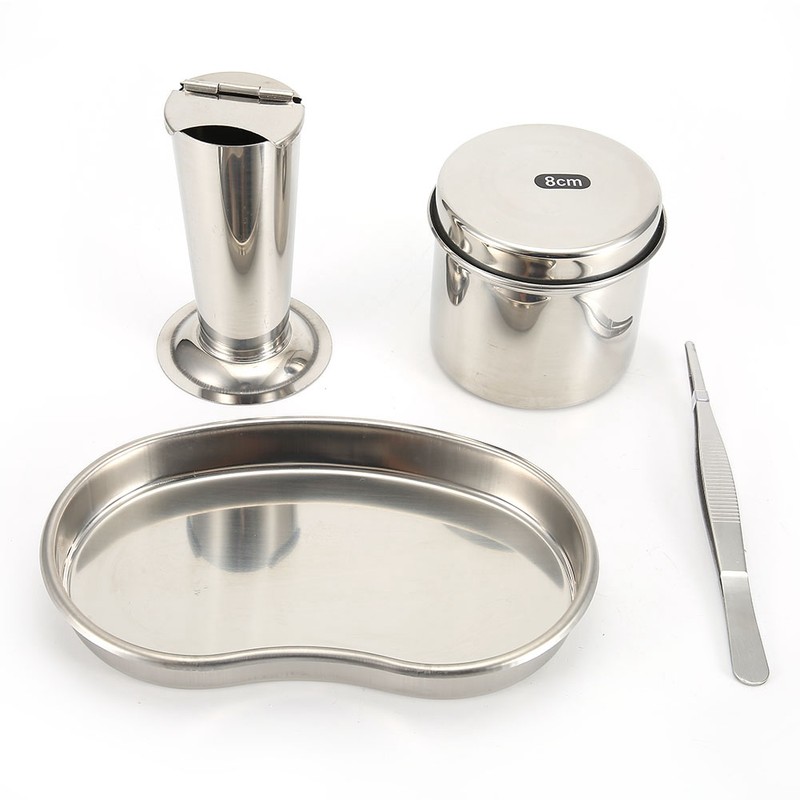 Tattoo Disinfection Kit Medical Stainless Steel Disinfection Plate Tank Jar