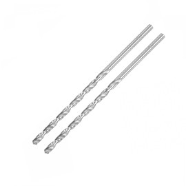 TA-VIGOR 2Pcs 5.5mm Extra Long Twist Drill Bits, 160mm Length High-Speed Steel HSS Straight Shank Spiral Drill Bits for Wood Metal Aluminum Plastic
