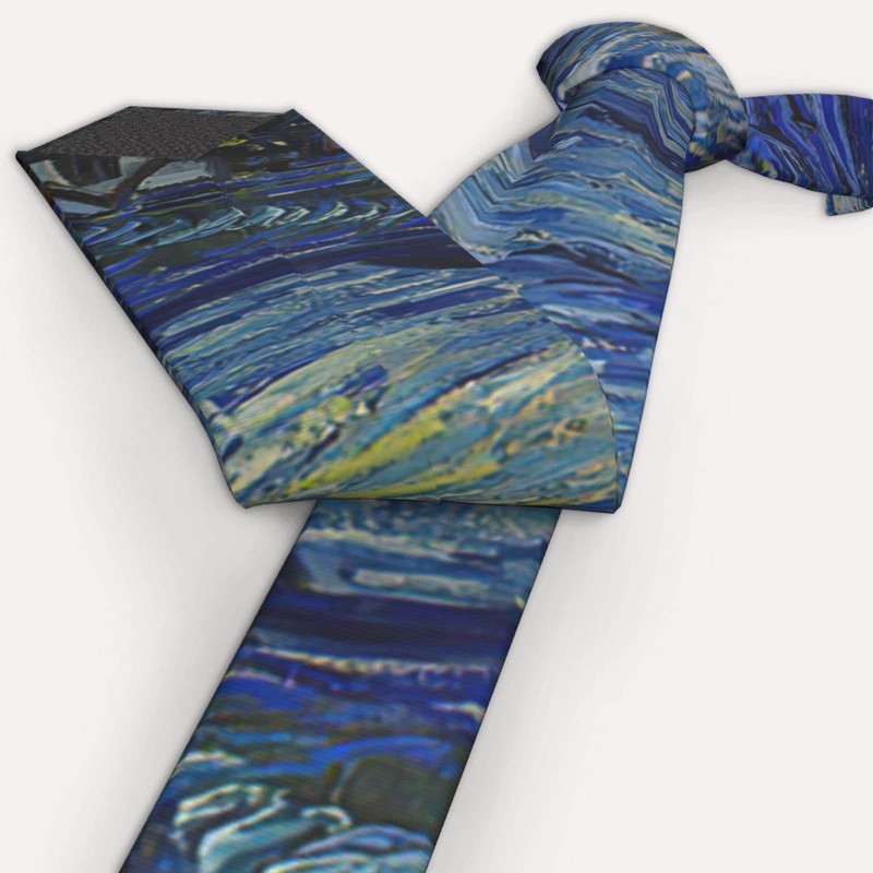 WILL BUDXEG The Starry Night Van Gogh Mens Novelty Necktie