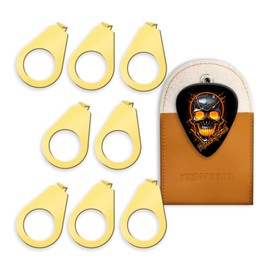 YIMATEECO LP Guitar Knobs Pointer Plate 8pcs 3/8" Knob Position Indicator, Guitar Tone Volume Knob Pointer for Gibson Les Paul or CTS Pots, Instrument Parts (Set of 8, 9.7mm ID 14mm OD, Gold)