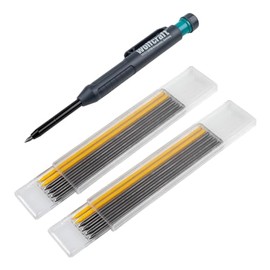 wolfcraft Deep Hole Marker Set I 8661000 I For Marking In Hard To Reach Areas I Lead Diameter 5.7 mm I 9 Grey and 4 Yellow Leads