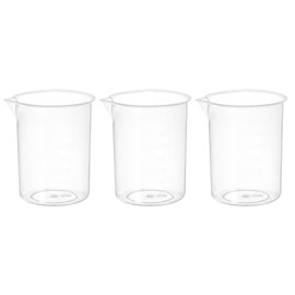 PATIKIL 150ml Measuring Cups, 3Pcs Polypropylene Beakers Graduated Measuring Pitcher Beakers with and Spout for Lab Experiments, Baking and Cooking, Transparent