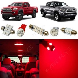 Fyre Flys 9x Red LED Interior Dome Lights Package Kit for 2016-2023 Toyota Tacoma TT5R