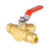 EFIELD 1/2" PUSH FIT 3 WAY BRASS BALL VALVE, FULL