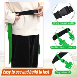 Wettarn Flag Football Set 16 Player Flag Football Belts and Flags with Cones Bag for Youth Adults Kids Training Football Game(Green, Orange)