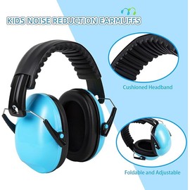 BOLIFIER Kids Ear Defenders,Safety Earmuffs Ear Protectors Noise Reduction Headphone Ear Protection Earmuffs for Boys, Girls, Toddlers & Children Age 3-16 Year Old - 26dB SNR (Blue)