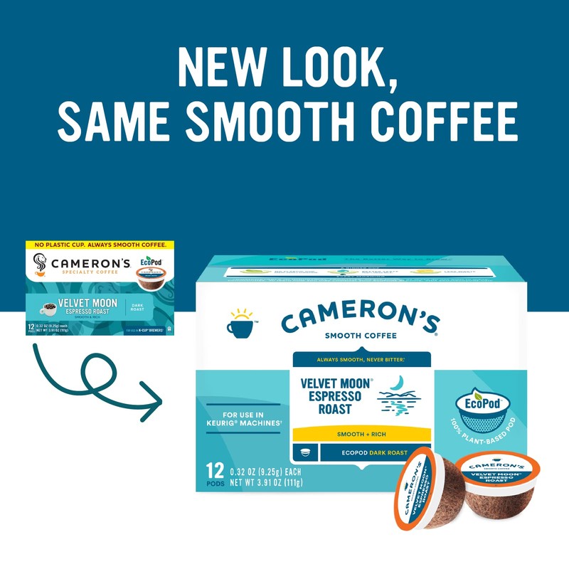 Cameron's Coffee Single Serve Pods, Velvet Moon, 12 Count (Pack