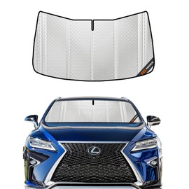 Pigenius Windshield Sun Shade for Lexus RX350/RX450h 2016-2022, RX350L/RX450hL 2018-2022. Full Coverage Rearview Mirror Shade for Ultimate Protection