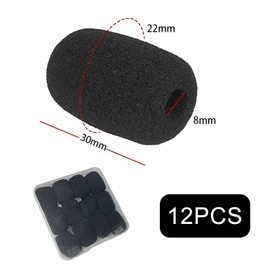 12 Pcs Headset Microphone Covers Foam, Microphone Foam Cover, Microphone Protector, Handheld Mic Foam Windshield, 30X22X8MM