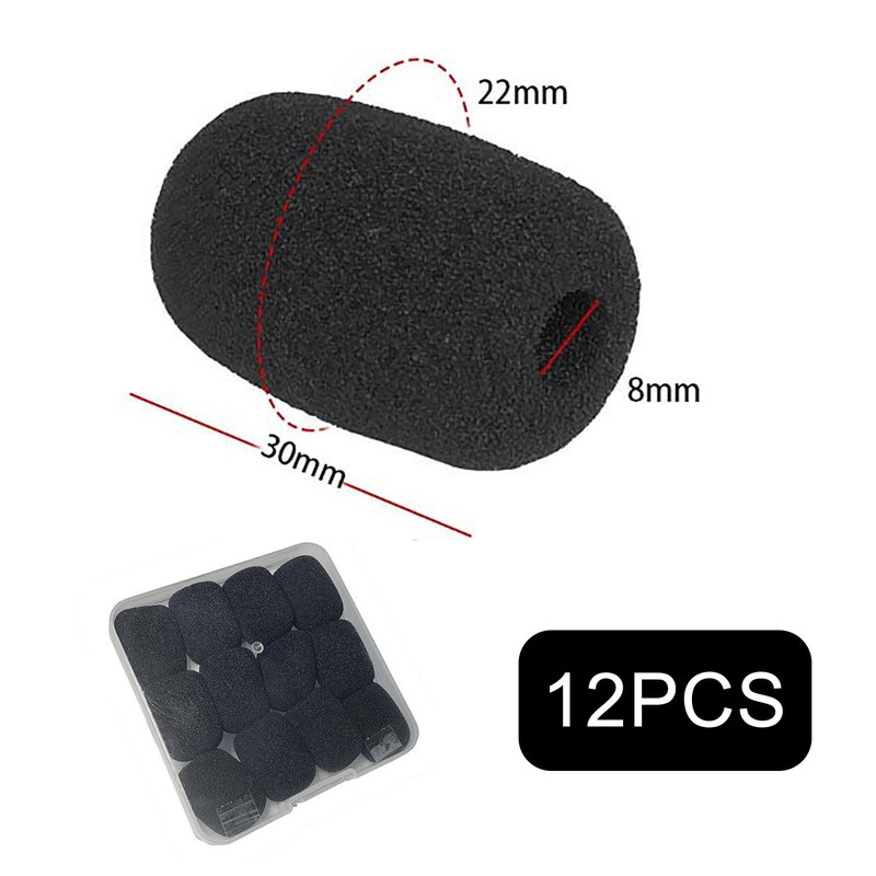 12 Pcs Headset Microphone Covers Foam, Microphone Foam Cover, Microphone