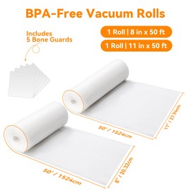 Wevac Vacuum Sealer Bags 8x50, 11x50 Rolls 2 pack for Food Saver, Seal a Meal, Weston. Commercial Grade, BPA Free, Heavy Duty, Great for vac storage, Meal Prep or Sous Vide