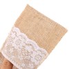 DECORA 4 X8 Inch Hessian Burlap Lace Jute Cutlery Pocket