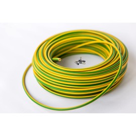 H07V-K Earth Cable 4 mm² – Green/Yellow – Wire Cable Fine-Strand Flexible Includes 5 Ferrules (20)