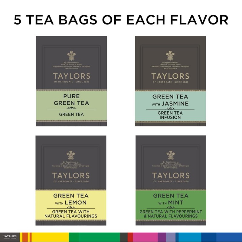 Taylors of Harrogate Assorted Green Teas, 20 Count (Pack of