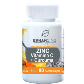 ZINC, Vitamina C y Cúrcuma | Maxima Absorción | Formula PREMIUM