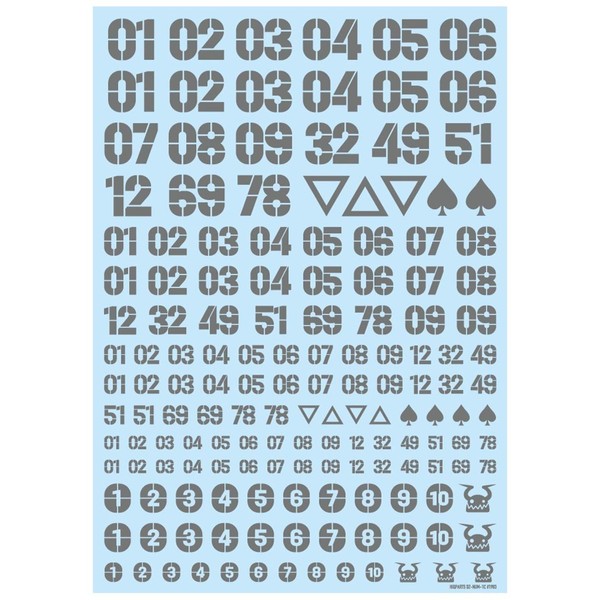 Haikyu Parts DZN-GRE DZ Number Decal, Gray, 1 Piece, Plastic