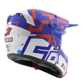 FC-Moto Flex Motocross Helmet, Blue/Red/White, M