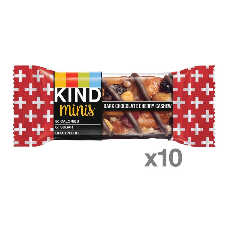 KIND Minis Healthy Snack Bar, Dark Chocolate Cherry Cashew, Low