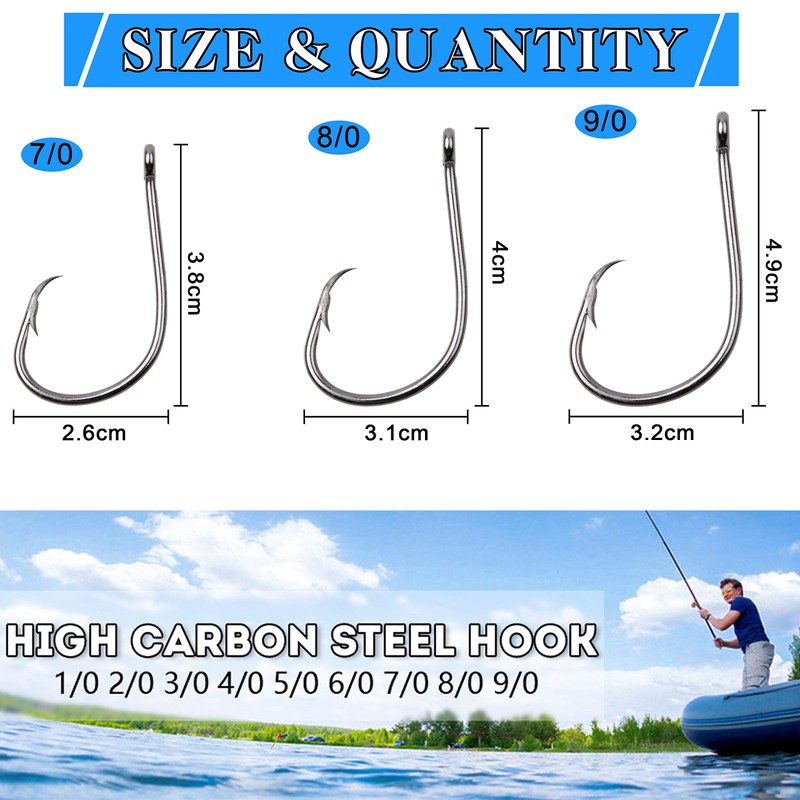 Shaddock High Carbon Fishing Hooks Black Rust Resistant Carp Fishing