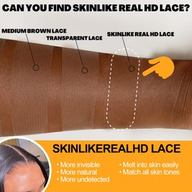 BEEOS Body Wave 5x5 SKINLIKE Real HD Lace Closure, Pre-Plucked Bleached Knots Human Hair Closures 16 Inch