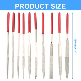 Piutouyar 10 Pack Guitar File Set, Bass Guitar Nut Files Set, Diamond Needle File Set Guitar Repair Luthier Tool Jewelry Making Tool