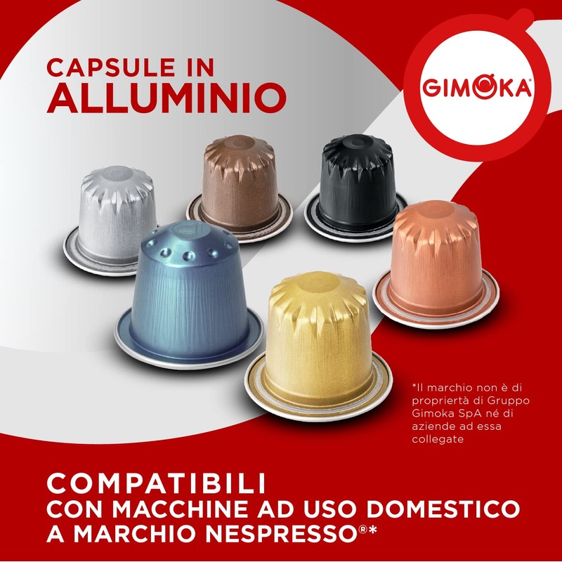 Gimoka - Nespresso Compatible Aluminium Coffee Capsules, Classico - 100