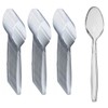 BlissMart 100 Pcs Clear Plastic Spoons Plastic Cutlery Set Premium