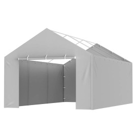 Heavy-Duty 12 X 20 ft Gray-Side Garage Tent Shelter Carport Replacement Canopy Cover with UV Protection Easy to InstallModel Type: Side Tarpaulin, Color: Gray Color