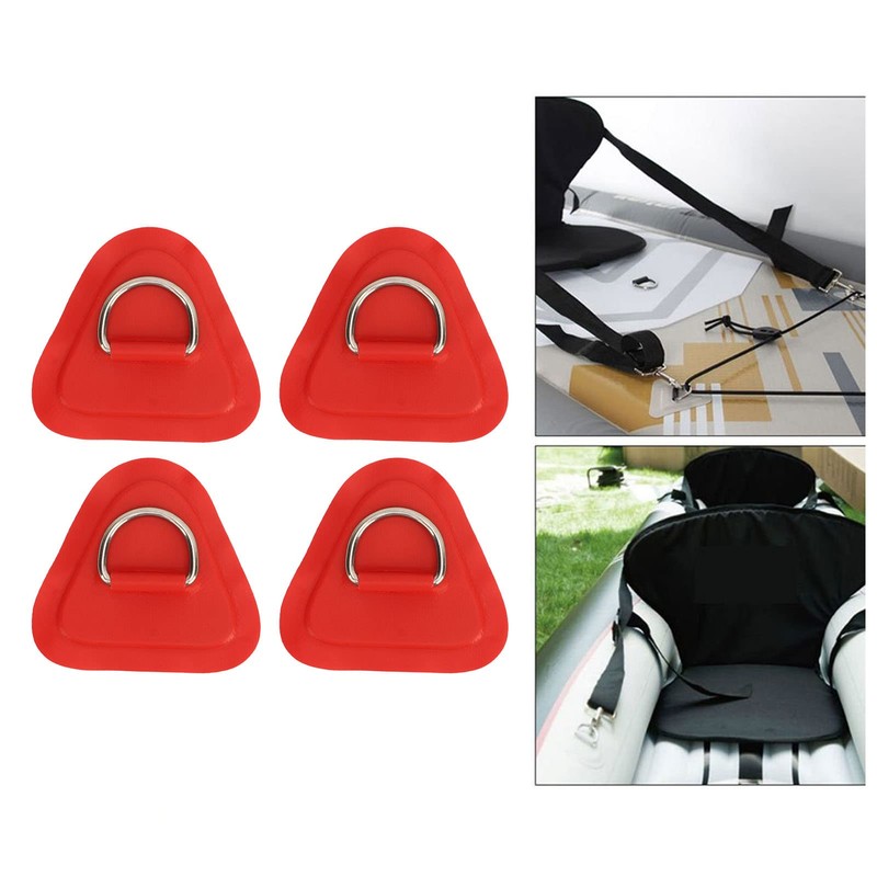 SPYMINNPOO Pack of 4 D Ring Patches, Stainless Steel D