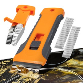 WRAPXPERT Razor Blade Scraper, Razor Scraper Tool with 30pcs Extra Blades for Glass, Window Scraper, Glass Scraper, Blade Razor Retractable for Removing Glue, Paint, Stickers, Labels