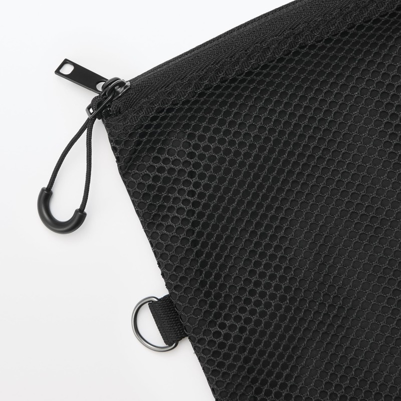 MUJI OHG89A3S Polyester Double Zipper Case Black L