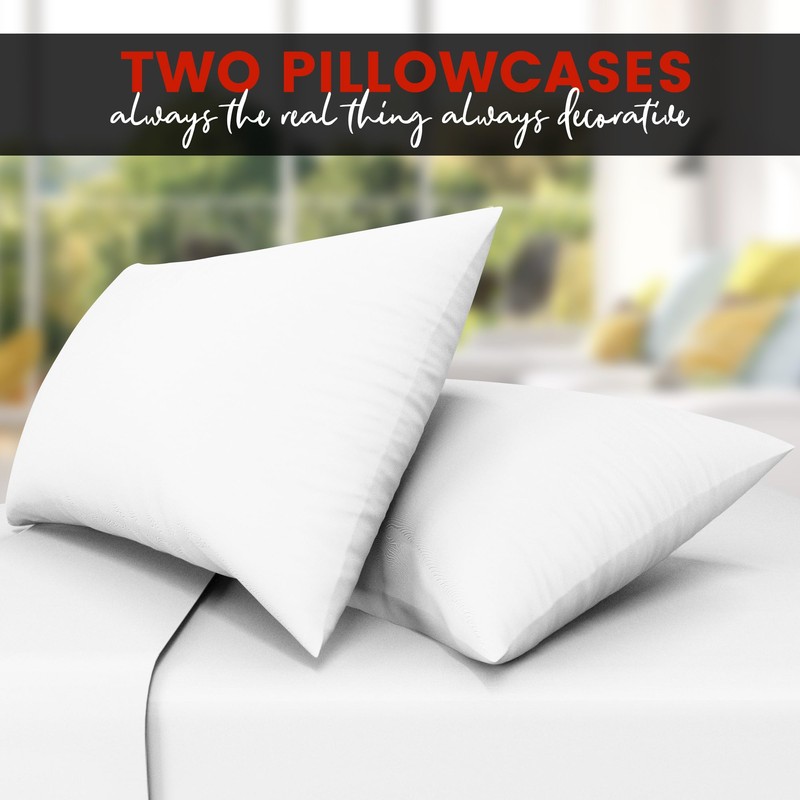 HOME ACE Non Iron Percale Standard Pillowcases 2 Pack White,
