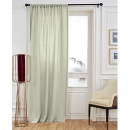 Solino Home 100% Pure Linen Curtain 84 Inches Long – Sage Green 52 x 84 Inch Light Filtering Rod Pocket Curtain – European Flax Window Curtain Panel for Bedroom, Living Room