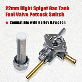 22mm Right Spigot Gas Tank Fuel Valve Petcock Switch Compatible with Harley Davidson
