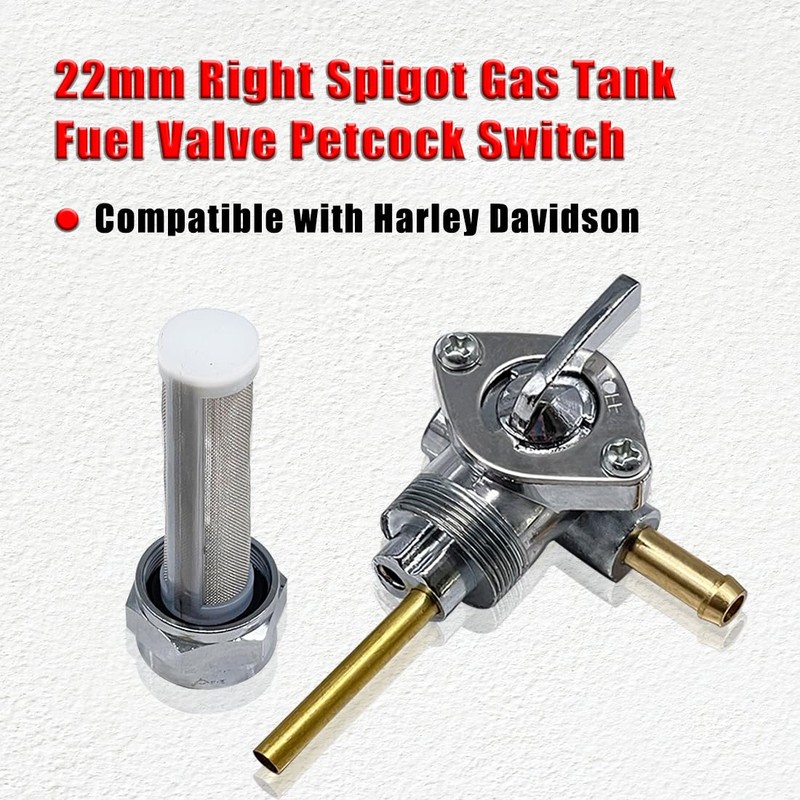 22mm Right Spigot Gas Tank Fuel Valve Petcock Switch Compatible