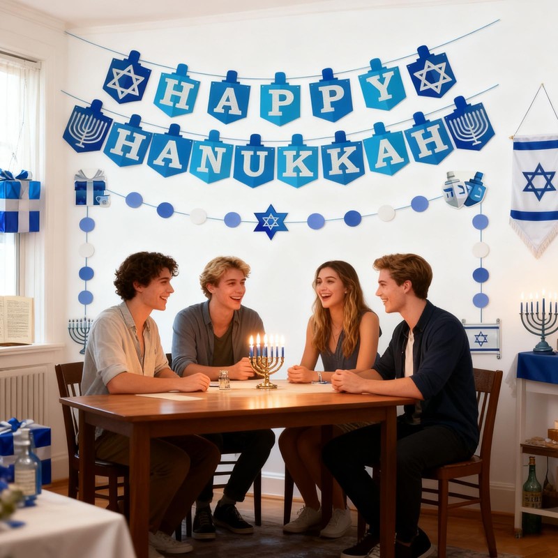 Hanukkah Decorations Banner Happy Hanukkah Sign Banner Chanukah Decorations for