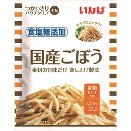 Inaba Foods Inaba Domestic Burdock No Salt Additives, 1.4 oz (40 g) x 10 Packs