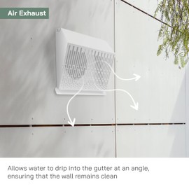 Vent Systems 8" Inch Exhaust Vent Cover with Rubber Gasket - White Galvanized Steel - Robust and Weatherproof Outdoor Air Exhaust Box - Duct or Surface Mounting - Rain and Snow Protection