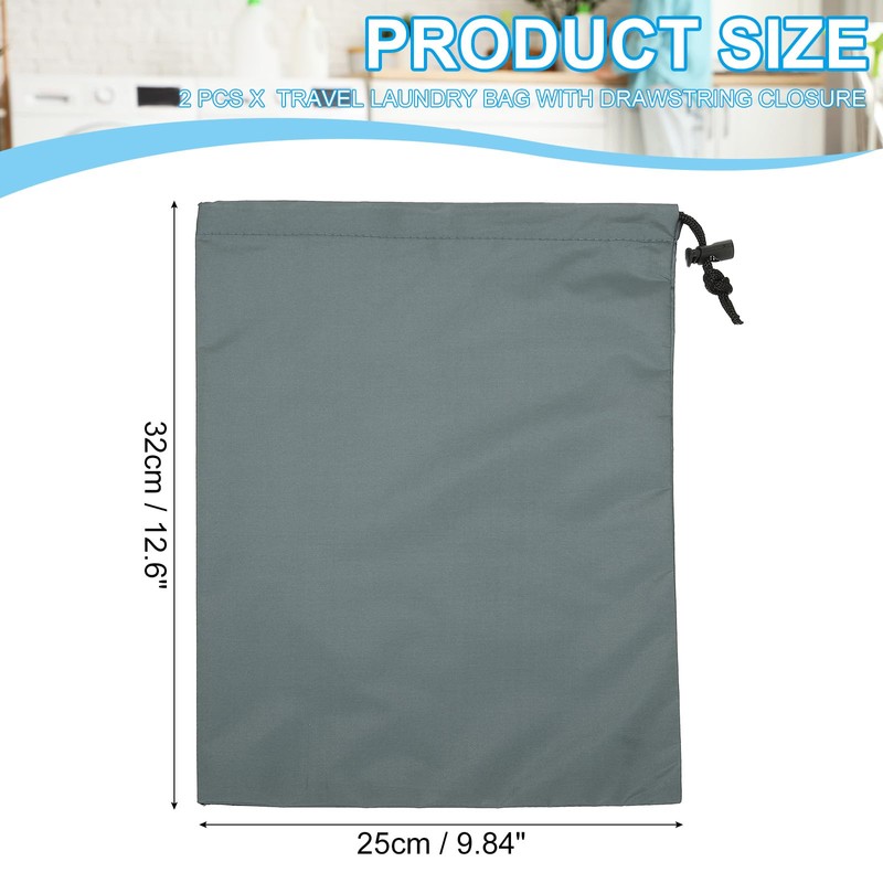 PATIKIL Waterproof Cloth Laundry Bag, 2 Pack 13"x10" Heavy Duty