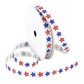 Morex Ribbon Betsy Ross Printed Satin Ribbon Spool, 3/8-Inch by 5-Yard, Red/White/Blue