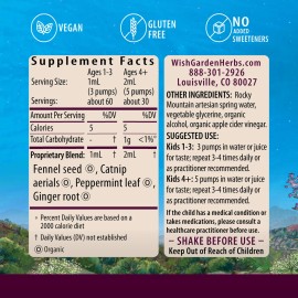 Wishgarden Digestive Rescue Kids Tónico Herbal Orgánico 2oz