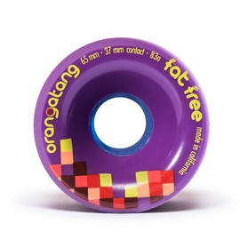 Orangatang Fat Free 65 mm 83a Freeride Longboard Skateboard Wheels (Purple, Set of 4)