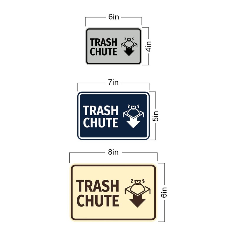 Classic Framed Trash Chute Sign (Black) - Small