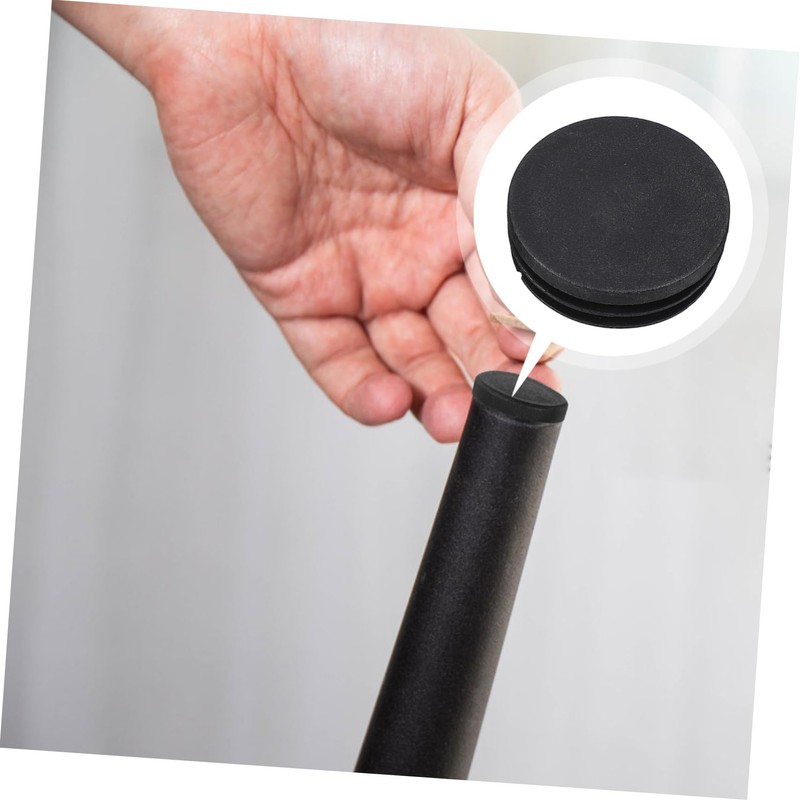 Gadpiparty 4pcs Black Plastic Round Leg Inserts for Furniture Chair