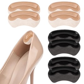 4 Pairs Heel Cushions for Back of Heel, Anti-slip Heel Protectors, Heel Pads for Shoes Women, Gel Heel Cushion for Loose Shoes Too Big, Heel Grips for Blister Prevention (A, M)